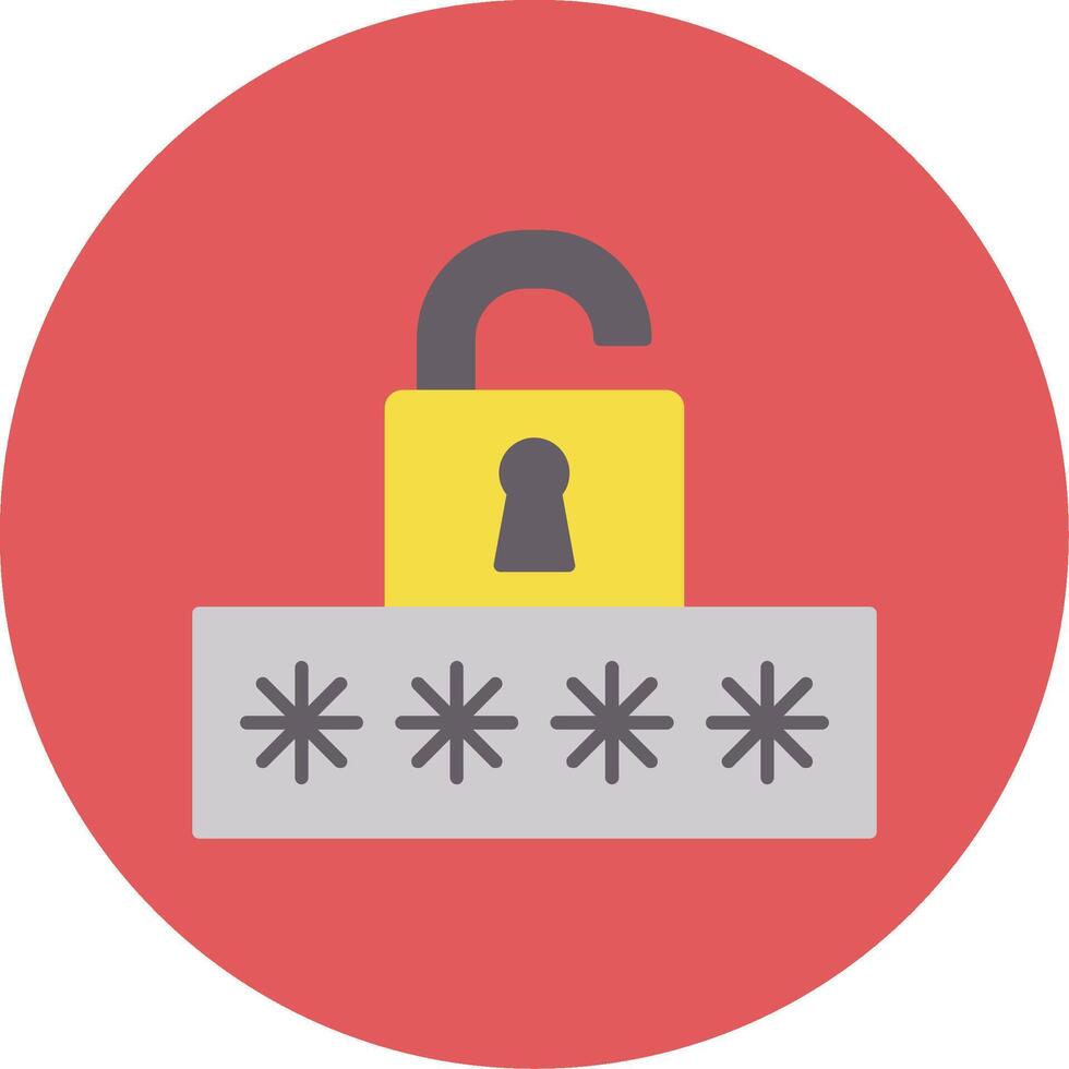 Broken Password Flat Circle Icon vector