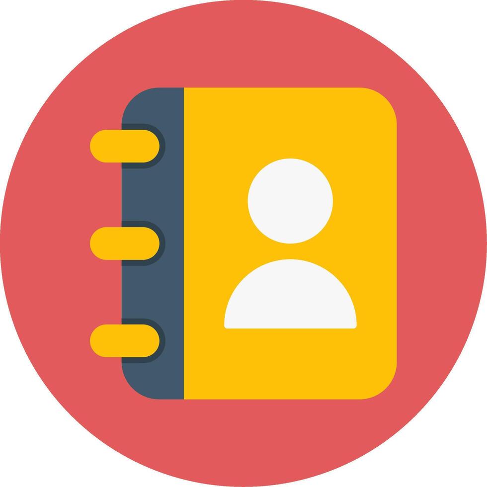 Contact Book Flat Circle Icon vector