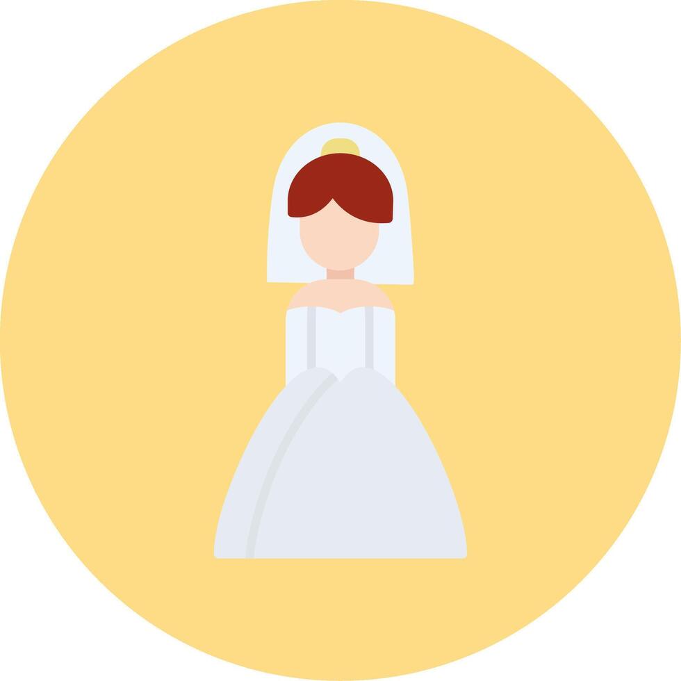 Bride Flat Circle Icon vector