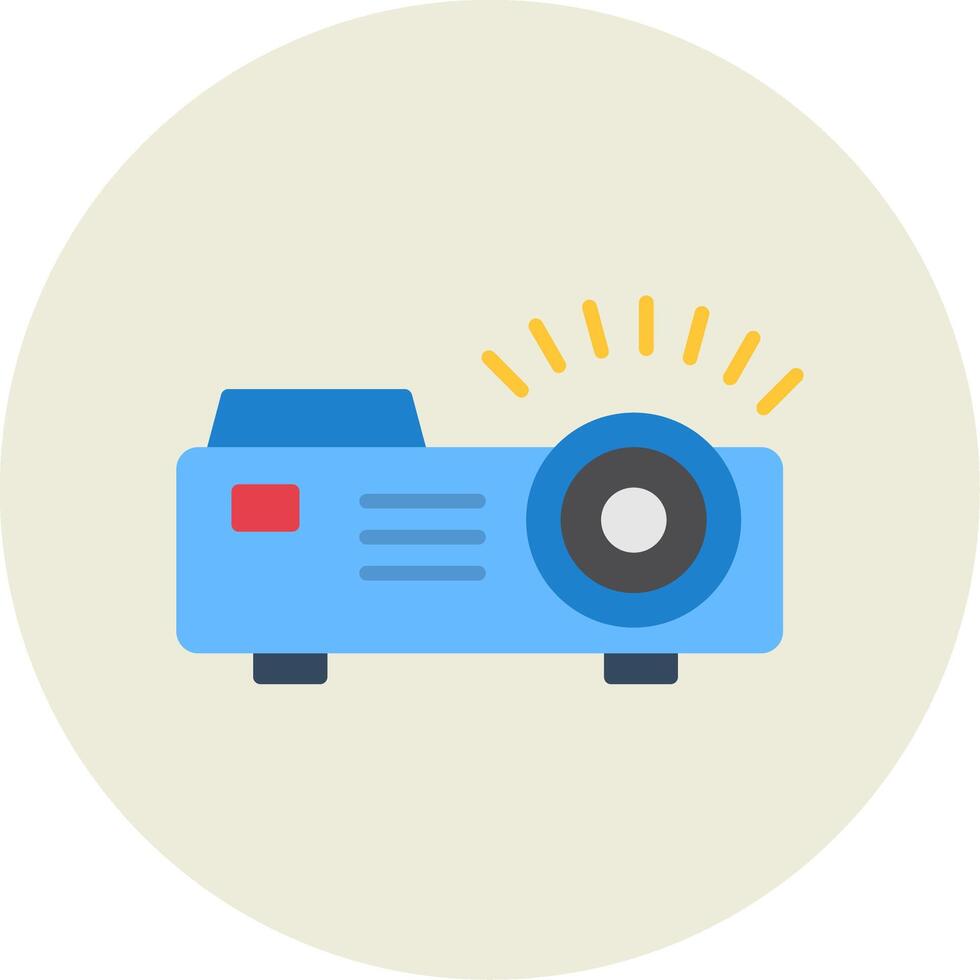 Projector Flat Circle Icon vector