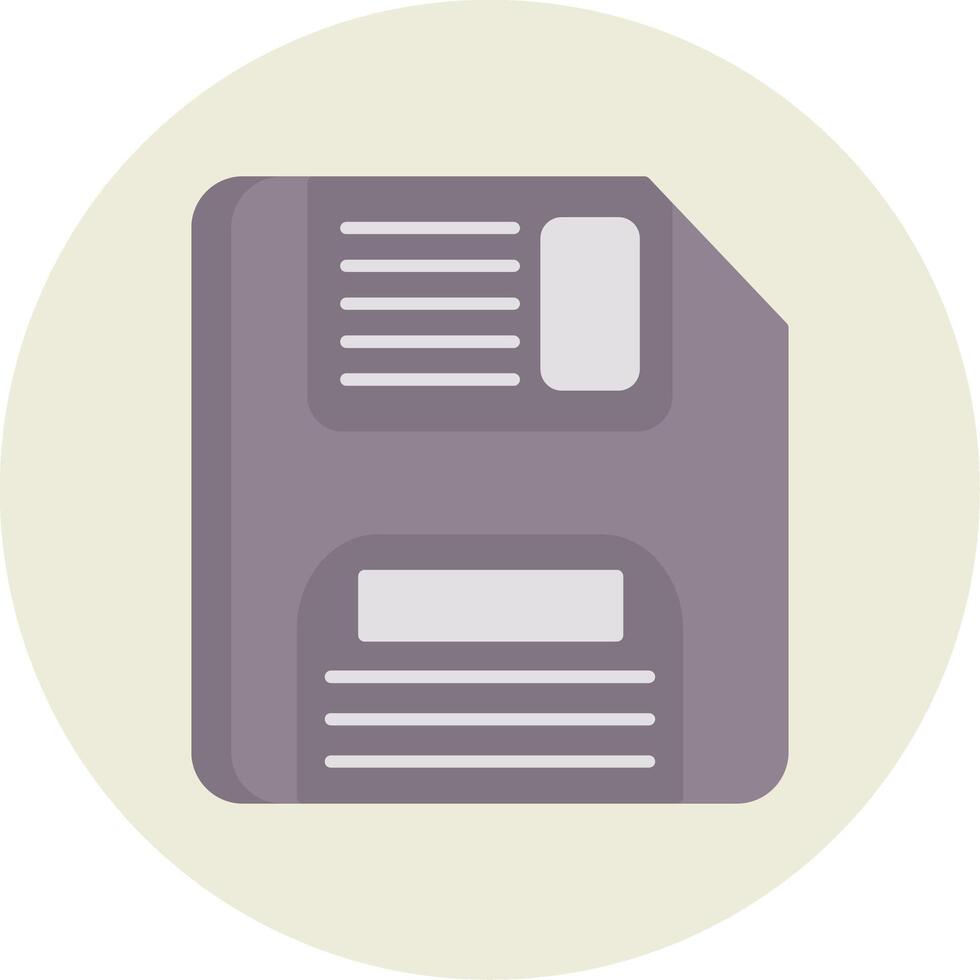 Floppy Disk Flat Circle Icon vector