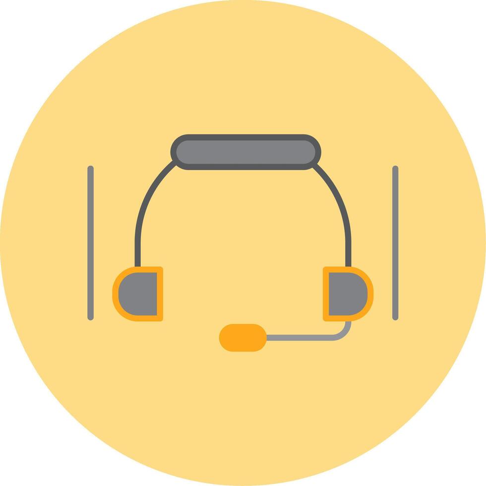 Headset Flat Circle Icon vector