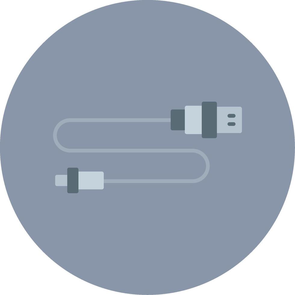 USB conector plano circulo icono vector