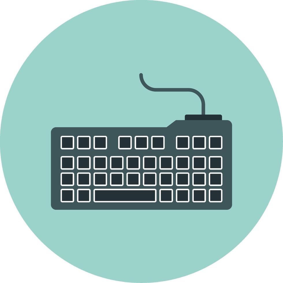 Keyboard Flat Circle Icon vector