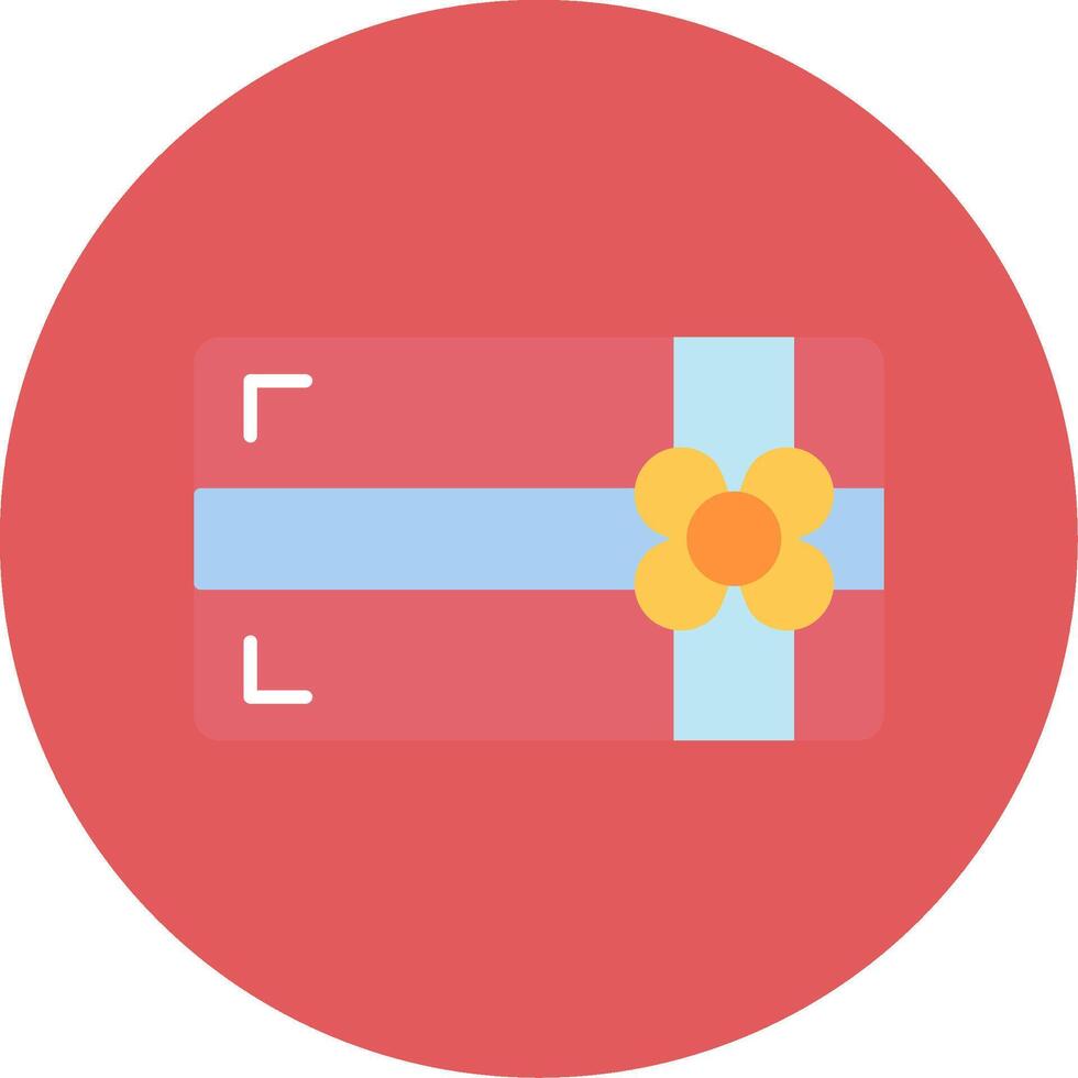 Gift Card Flat Circle Icon vector