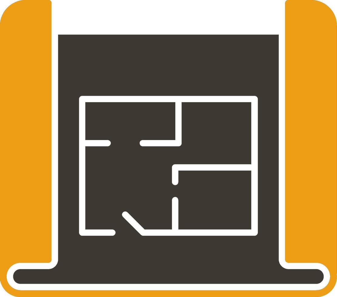 Blue Print Glyph Two Colour Icon vector