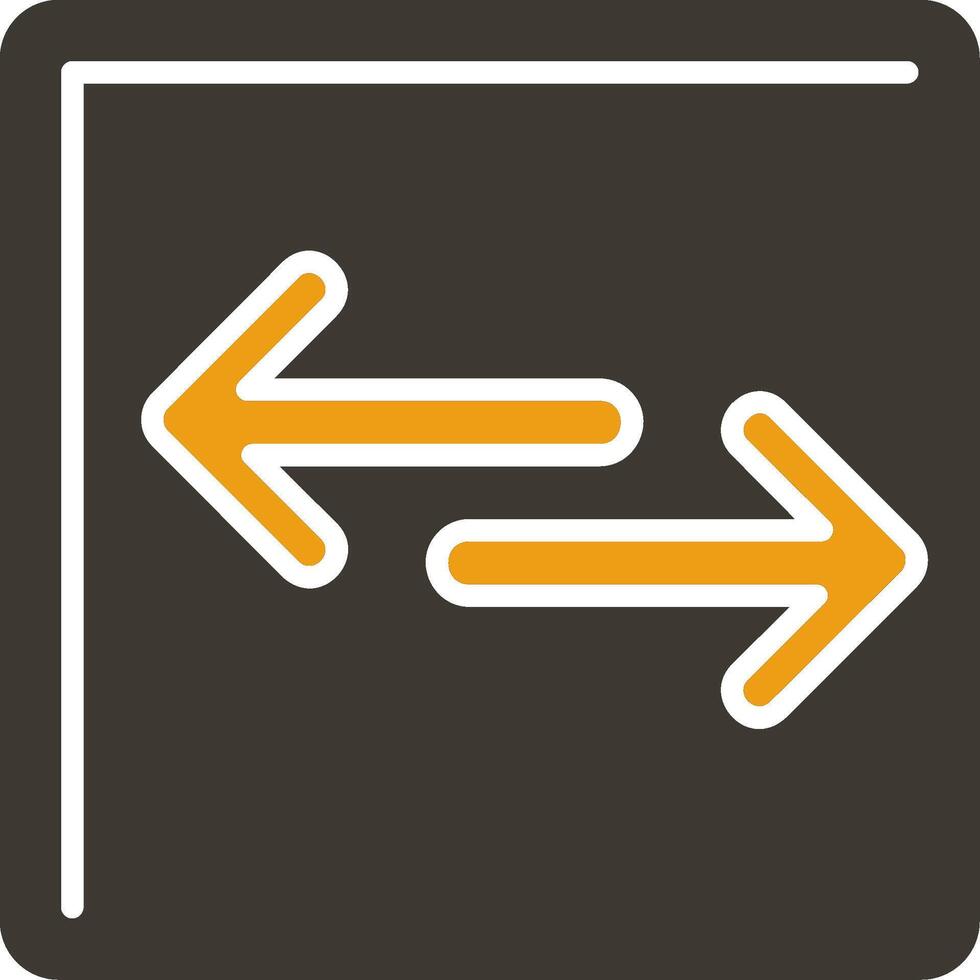 Opposite Arrow Glyph Two Colour Icon vector