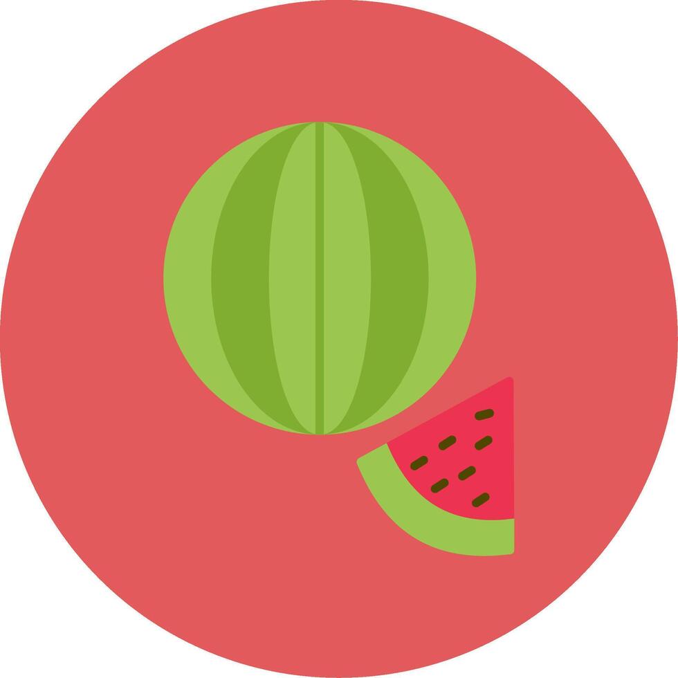 Watermelon Flat Circle Icon vector