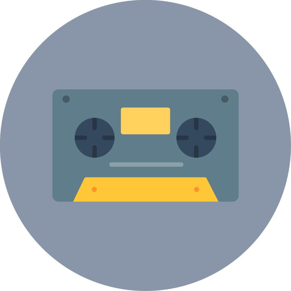Cassette Flat Circle Icon vector
