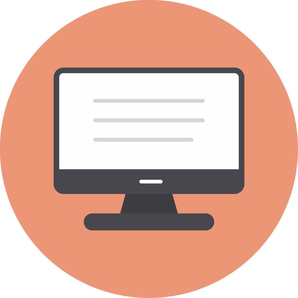 Computer Flat Circle Icon vector