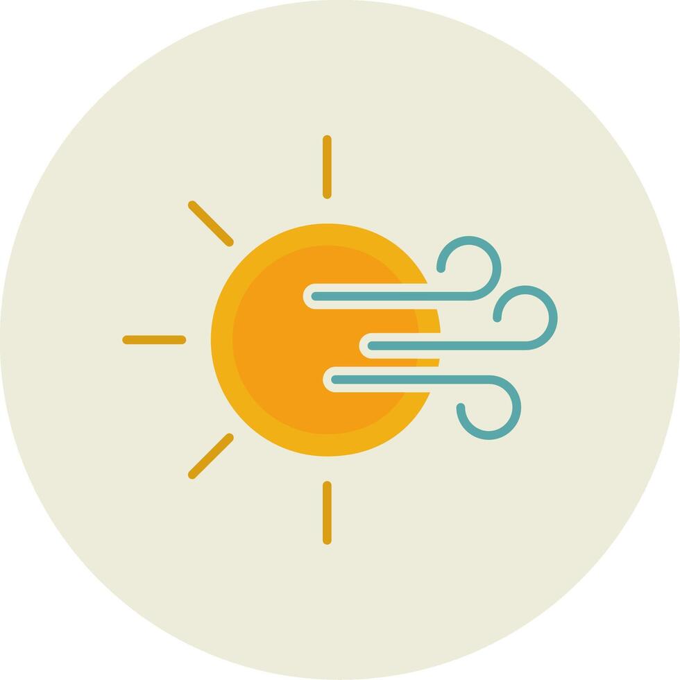 Windy Flat Circle Icon vector