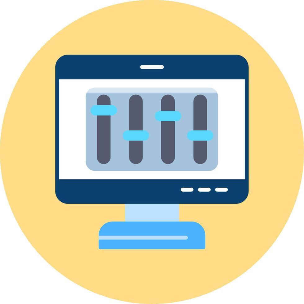 Control Flat Circle Icon vector