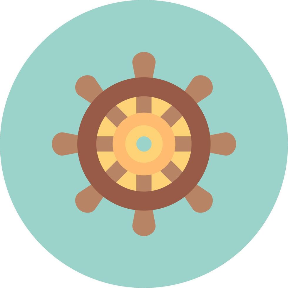 Helm Flat Circle Icon vector