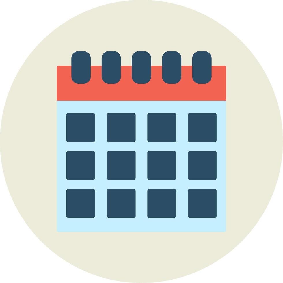 Calendar Flat Circle Icon vector