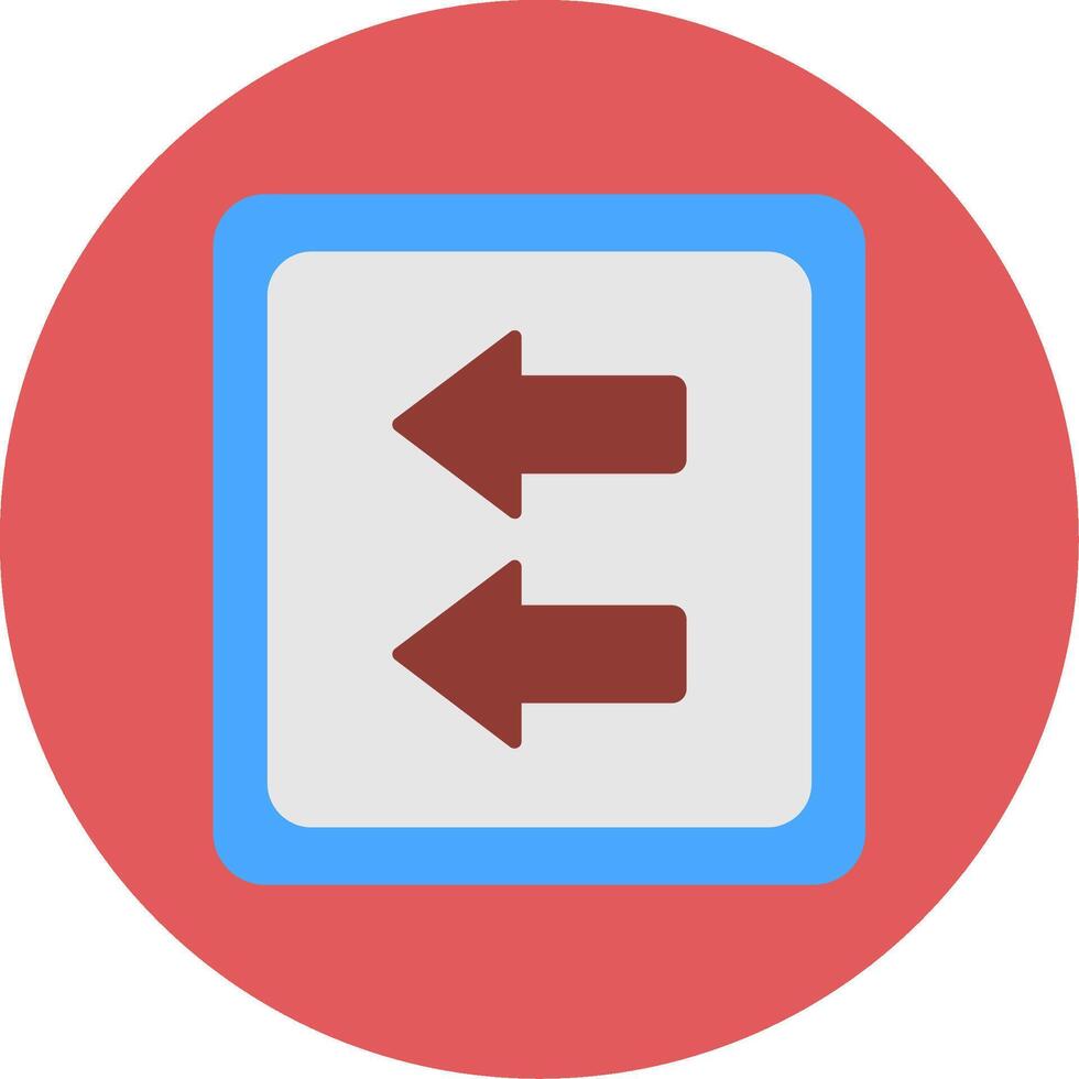 Fast Backward Flat Circle Icon vector