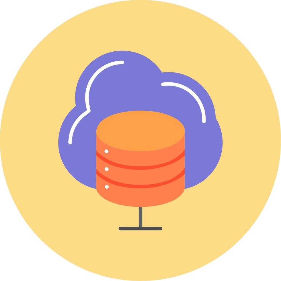 Cloud Server Flat Circle Icon vector