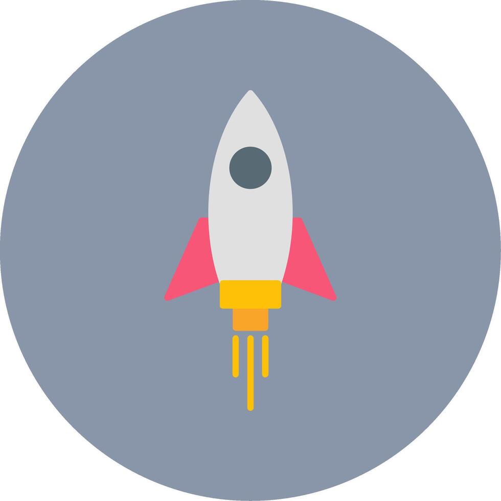 Rocket Flat Circle Icon vector