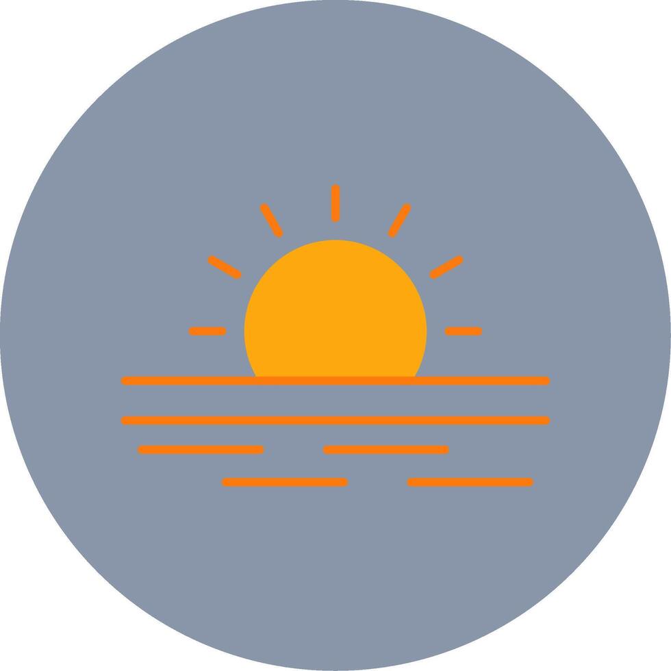 Ramadan Sunrise Flat Circle Icon vector