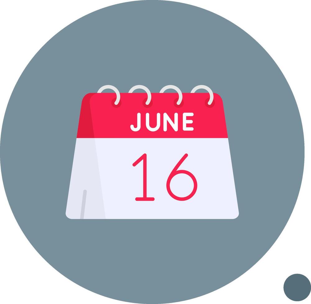 16th of June Long Circle Icon vector