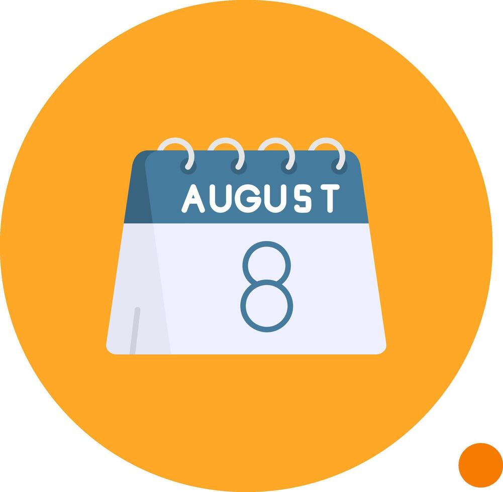 8th of August Long Circle Icon vector