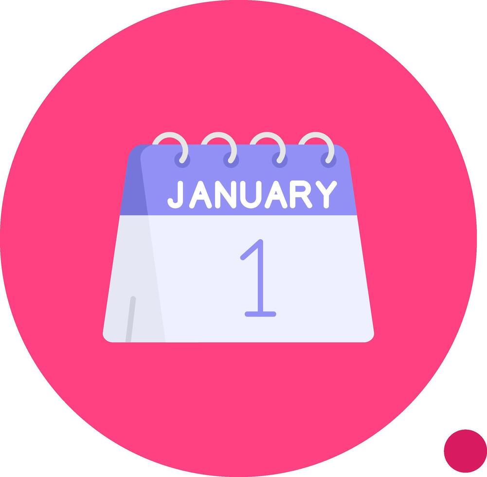 1st of January Long Circle Icon vector