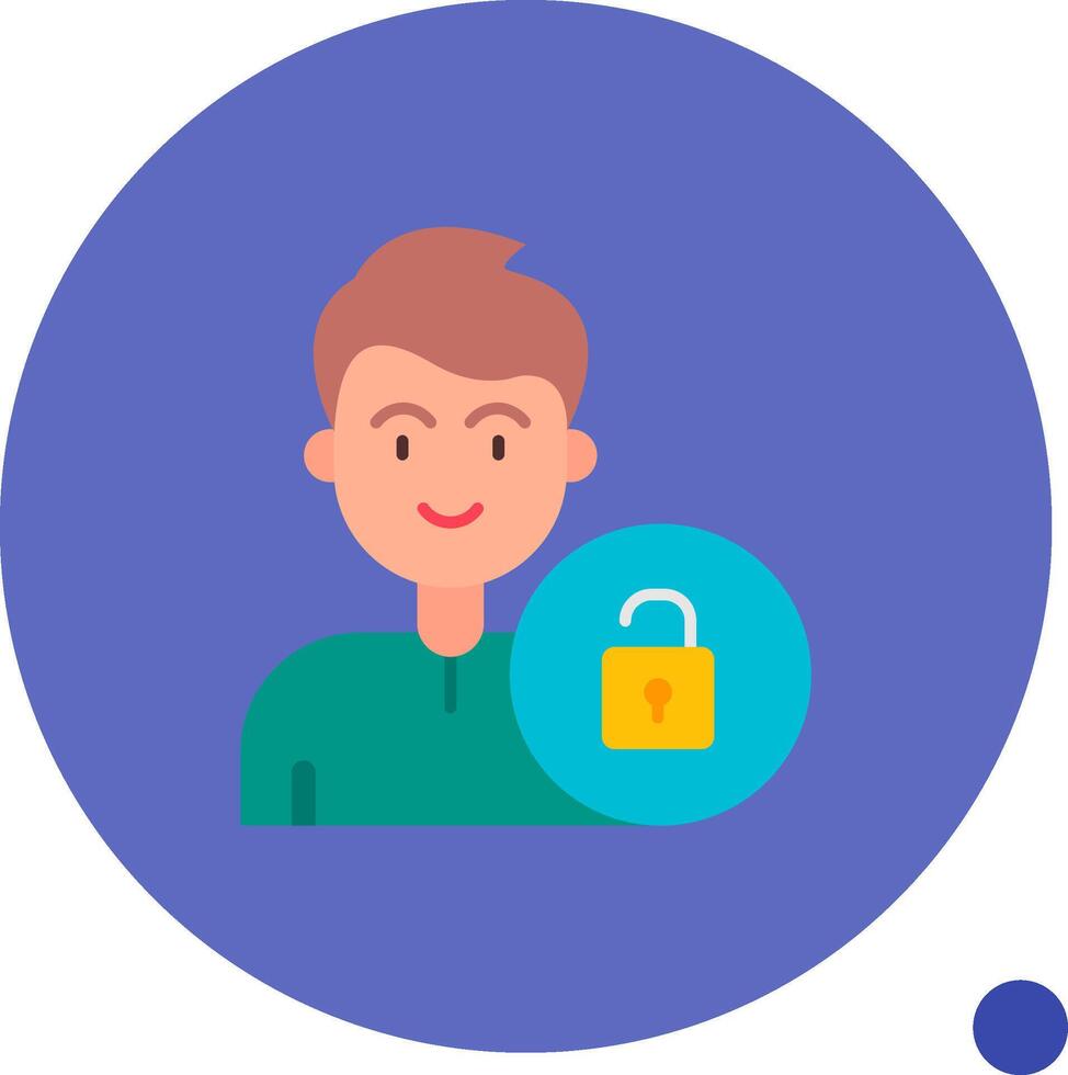 Unlock Long Circle Icon vector