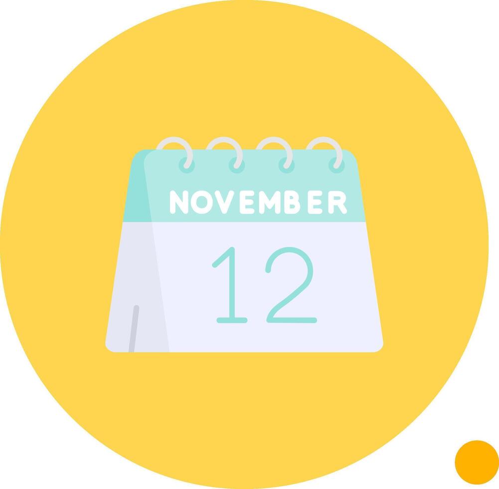 12th of November Long Circle Icon vector