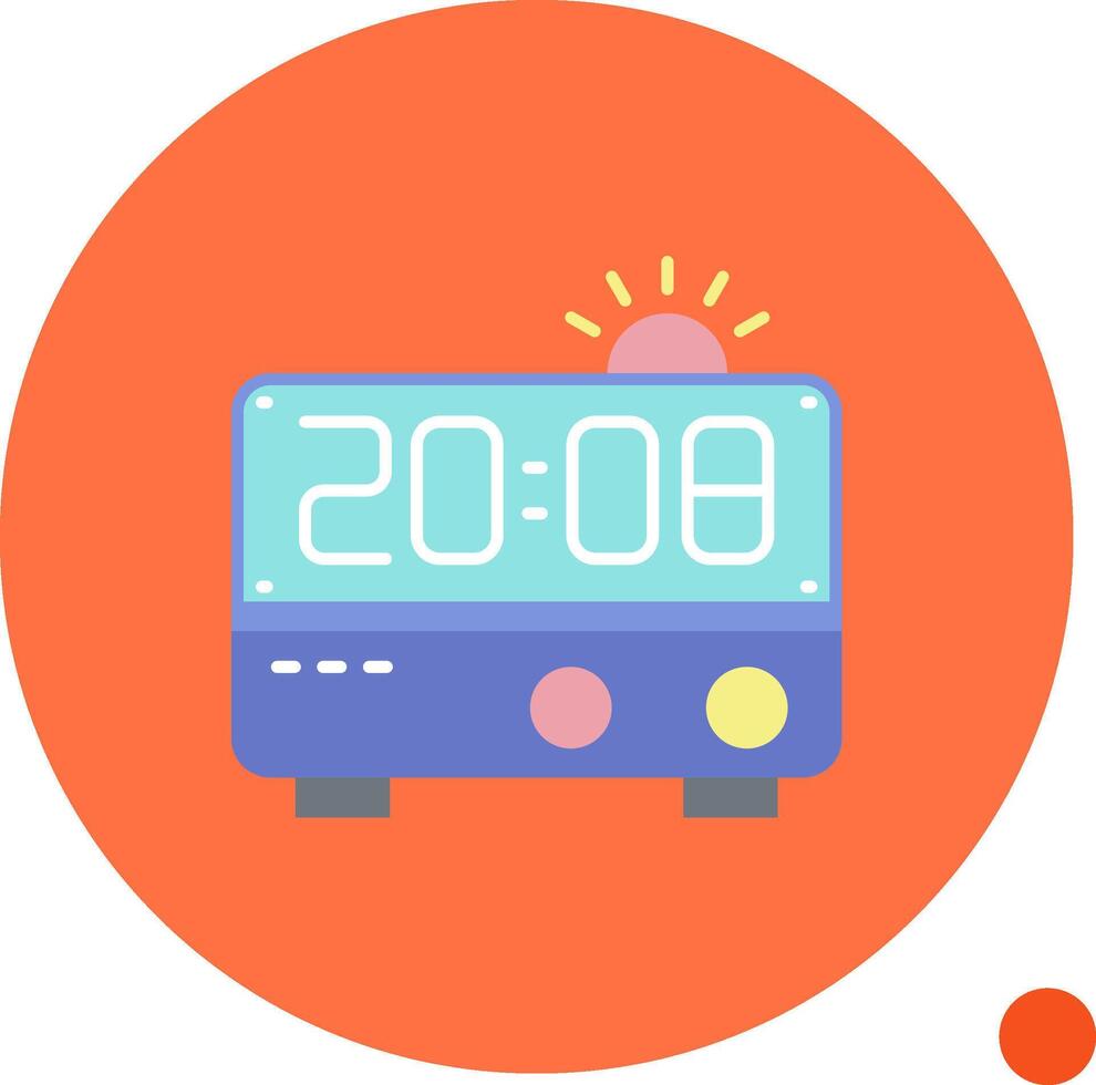 Alarm clock Long Circle Icon vector