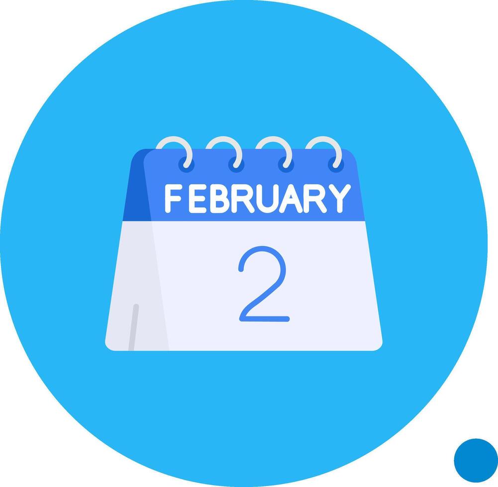 2nd of February Long Circle Icon vector