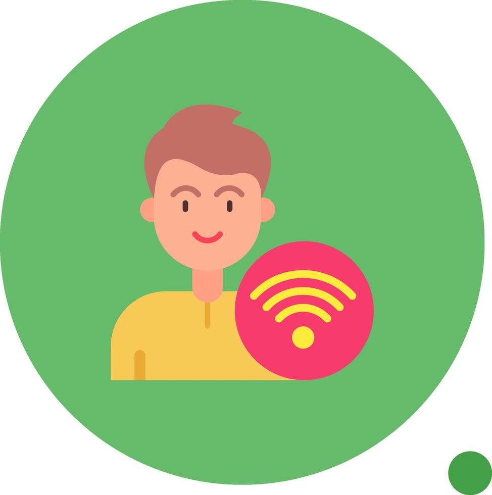 Wifi Long Circle Icon vector