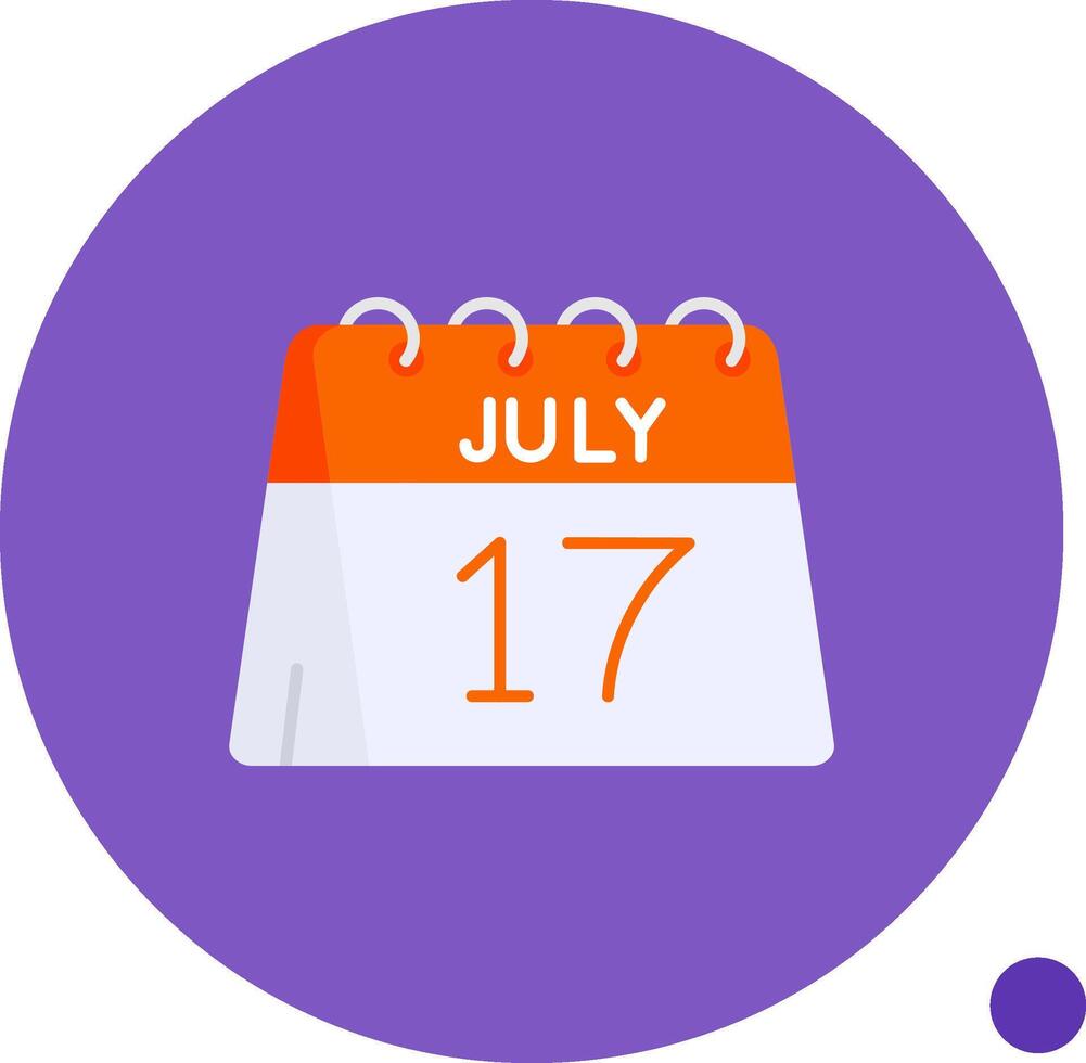 17th of July Long Circle Icon vector