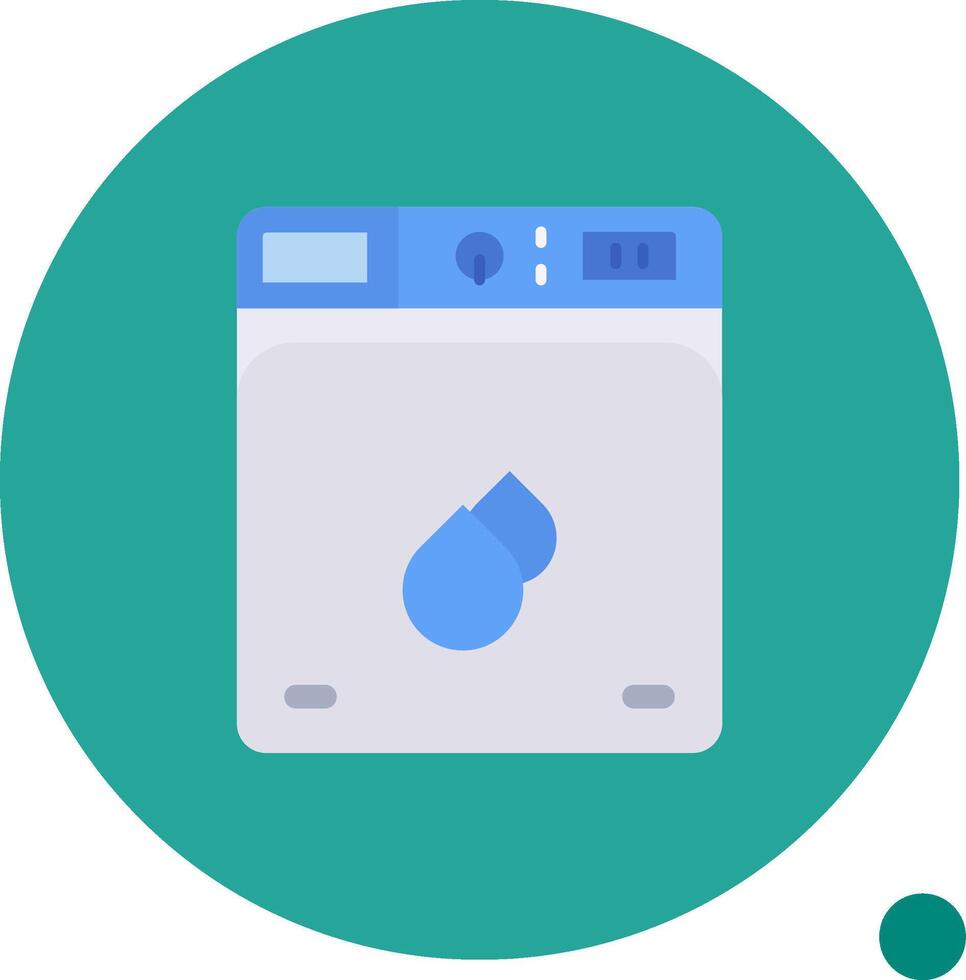 lavandería largo circulo icono vector
