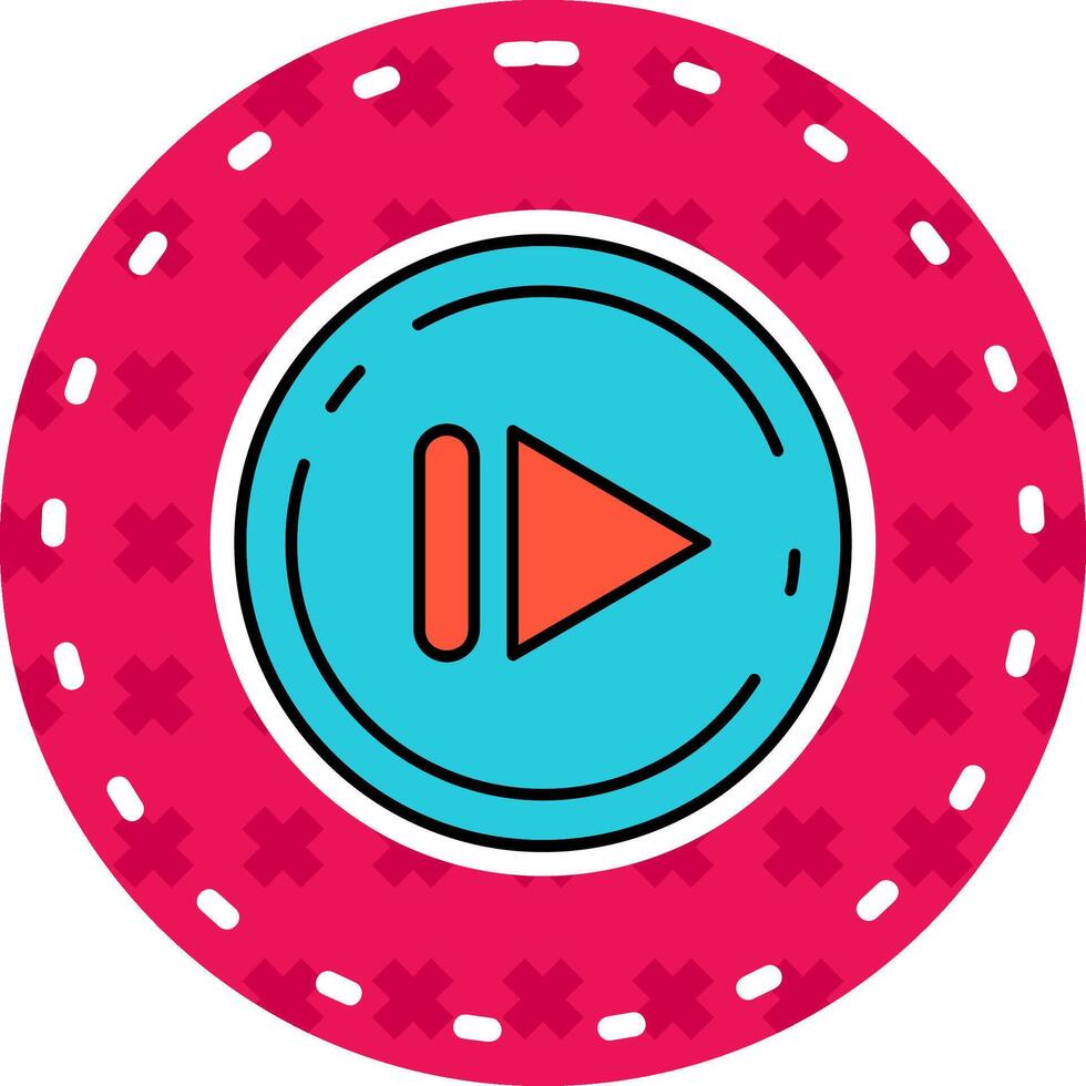 Next Line Filled Sticker Icon vector