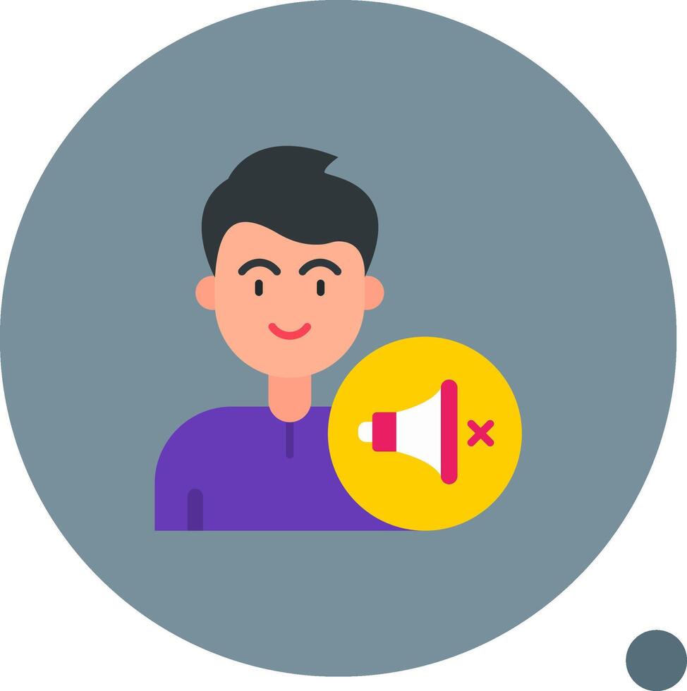 Mute Long Circle Icon vector