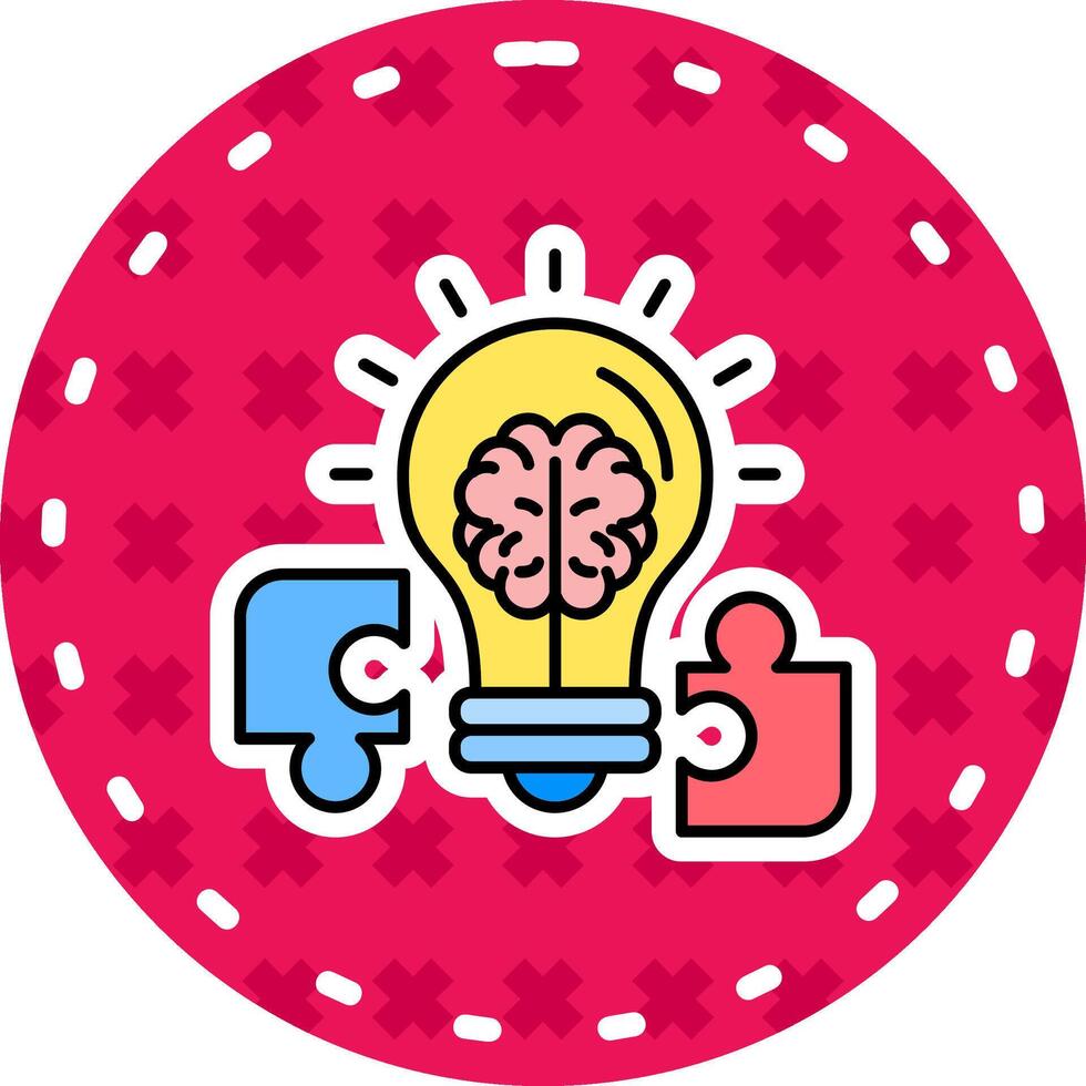 Idea Line Filled Sticker Icon vector