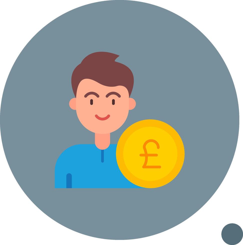 Pound Long Circle Icon vector