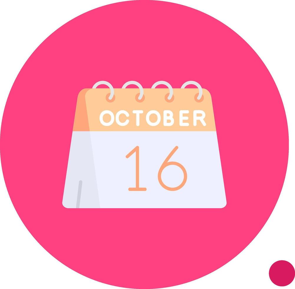 16th of October Long Circle Icon vector