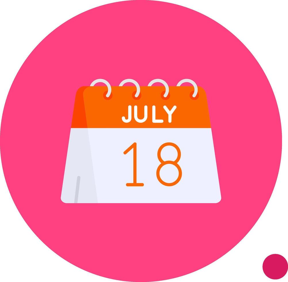 18th of July Long Circle Icon vector