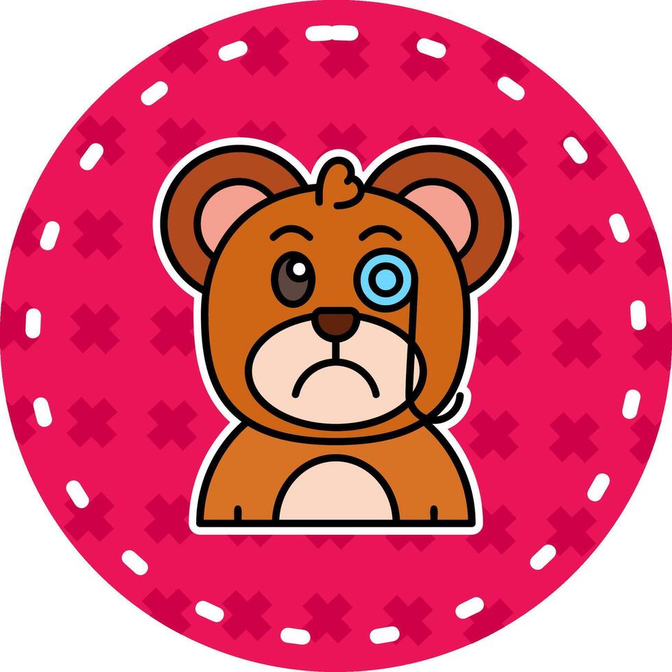 Detective Line Filled Sticker Icon vector
