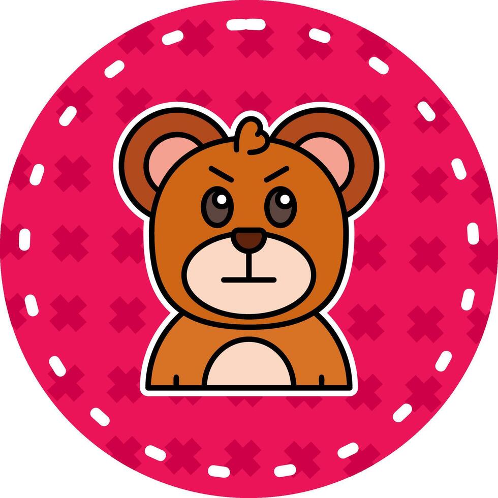 Angry Line Filled Sticker Icon vector