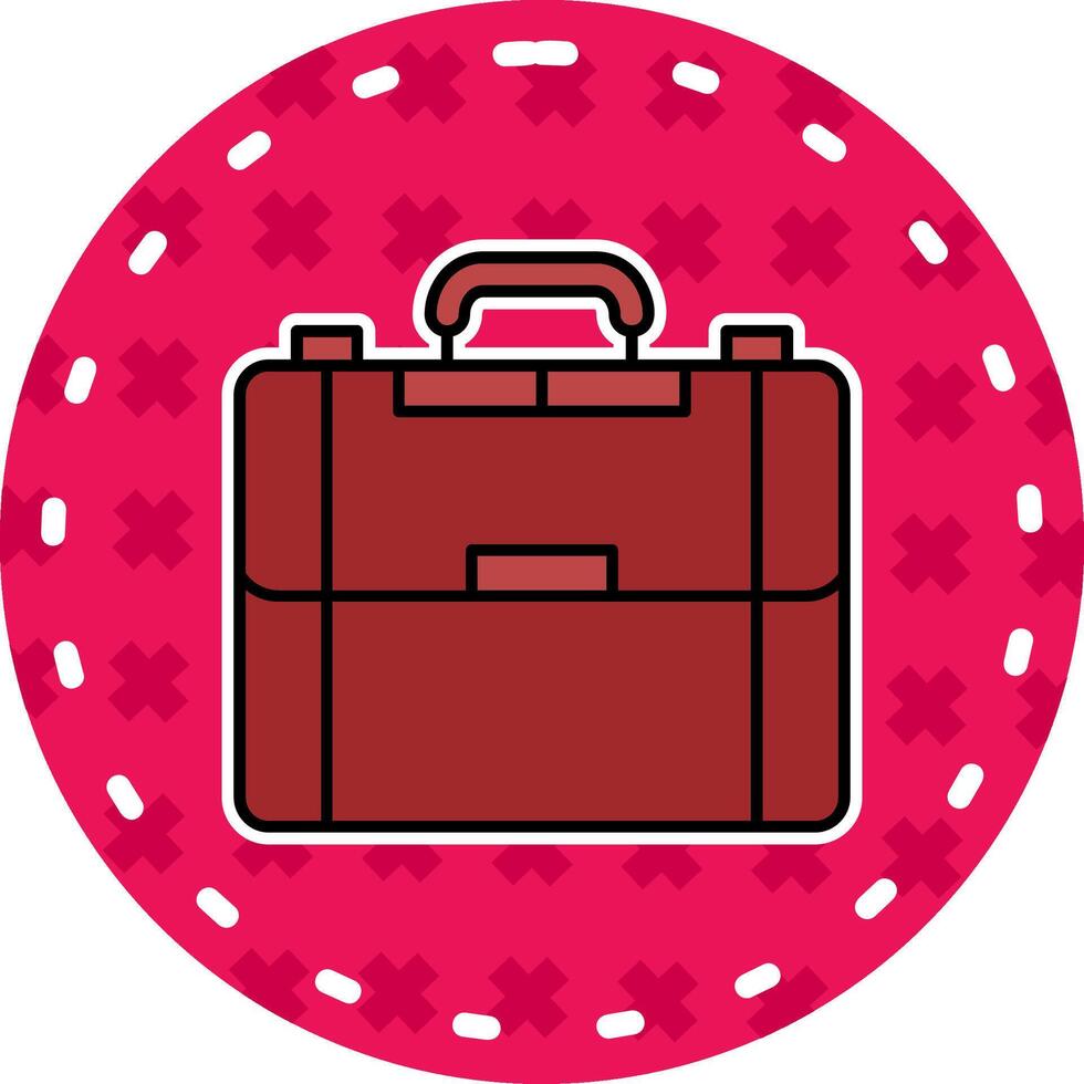 Briefcase Line Filled Sticker Icon vector