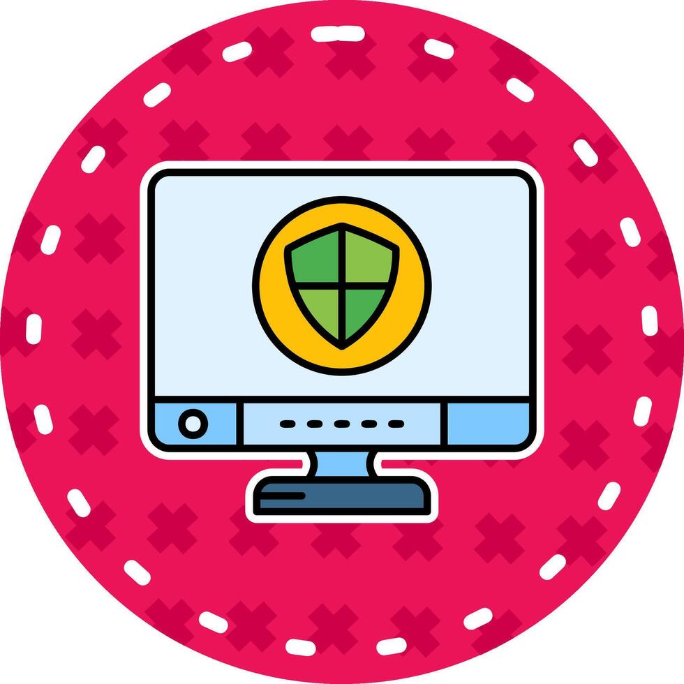 Shield Line Filled Sticker Icon vector