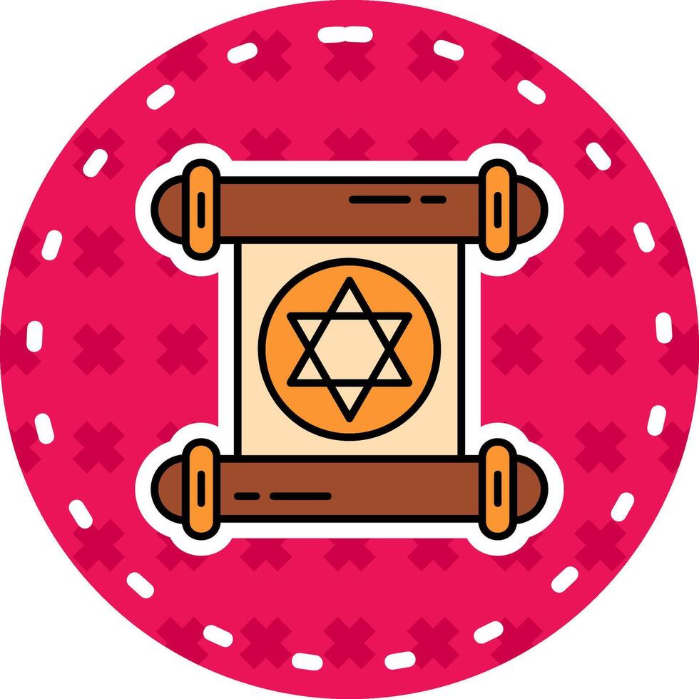 Papyrus Line Filled Sticker Icon vector