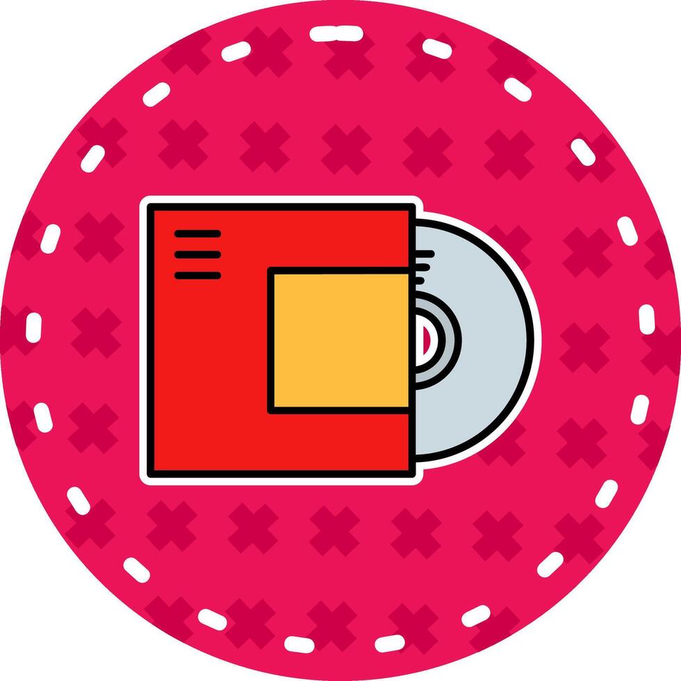Disc Line Filled Sticker Icon vector