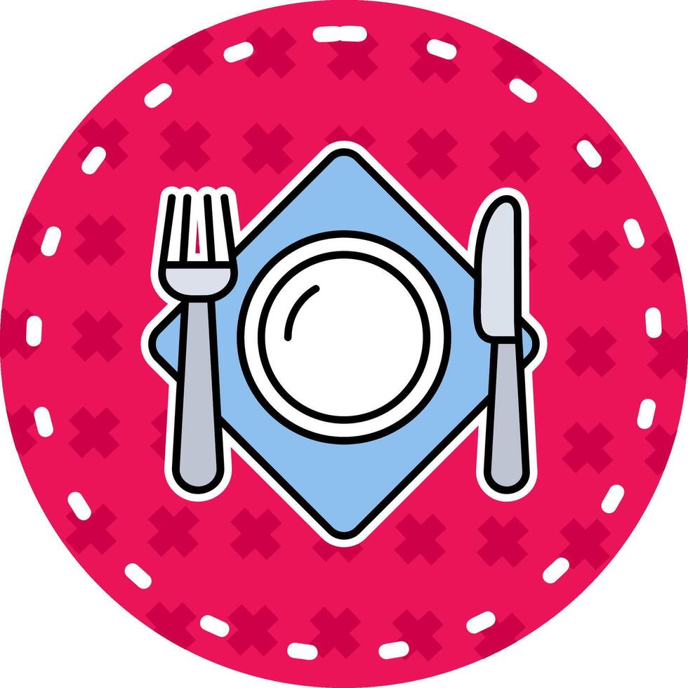 Cutlery Line Filled Sticker Icon vector