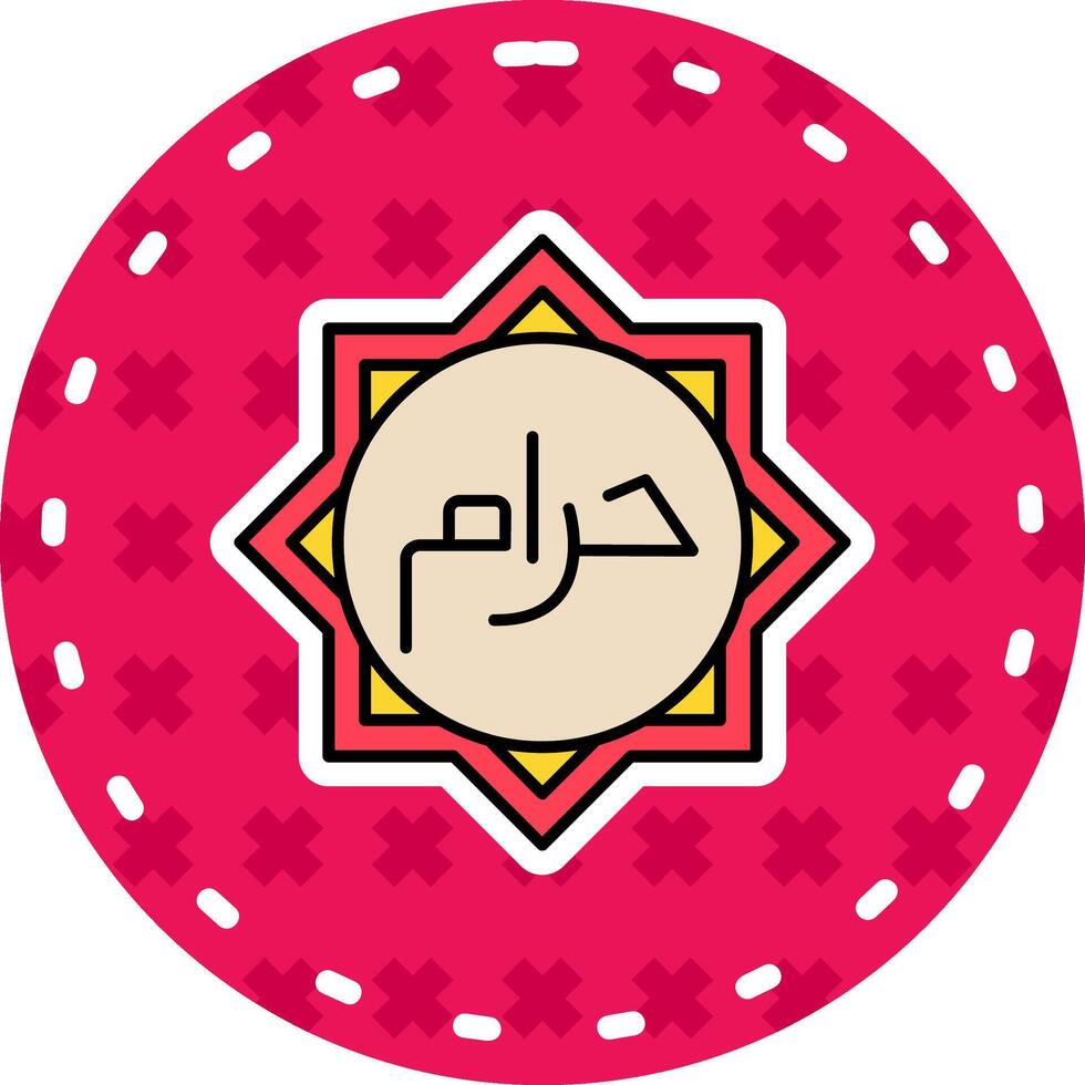 Haram Line Filled Sticker Icon vector