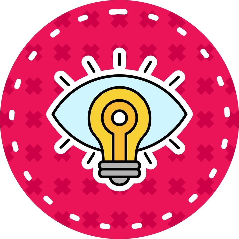 Vision Line Filled Sticker Icon vector