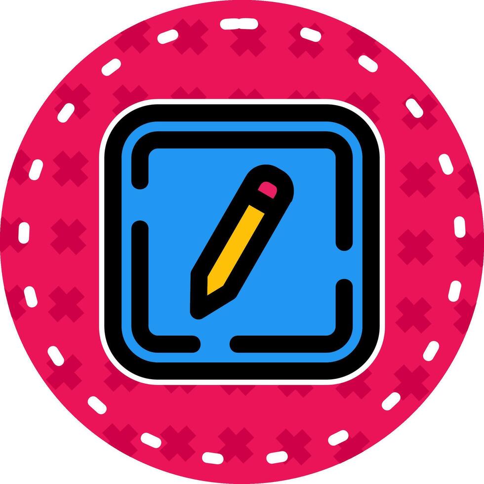 Edit Line Filled Sticker Icon vector