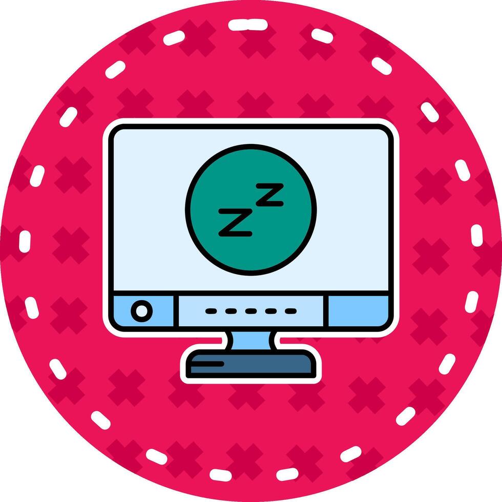 Sleep Line Filled Sticker Icon vector