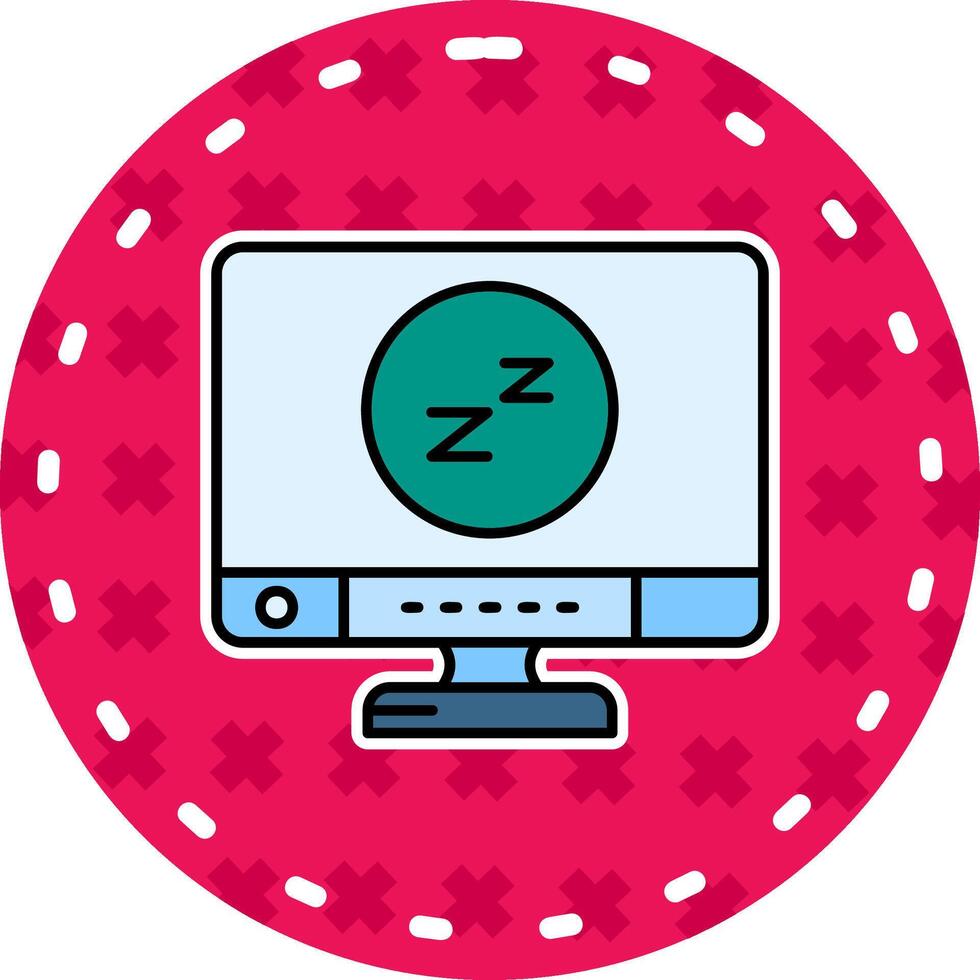 dormir línea lleno pegatina icono vector